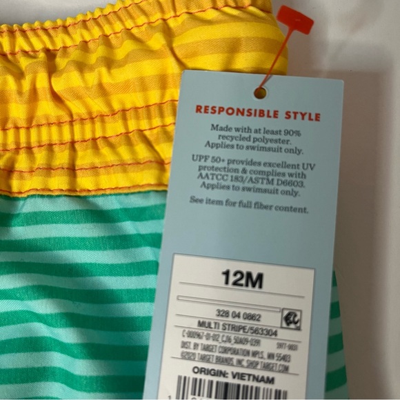 Cat & Jack Multi Colored Boys' Swim Trunks Size 12M. New! - Picture 5 of 5